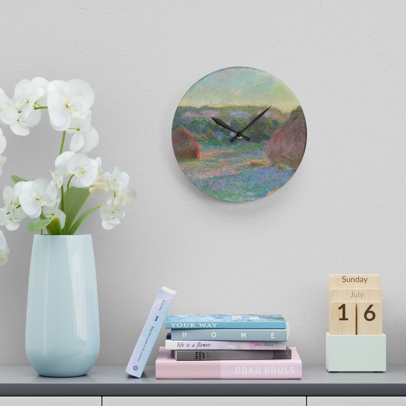 Claude Monet - Stacks of Wheat (End of Summer) - Acrylic Wall Clock