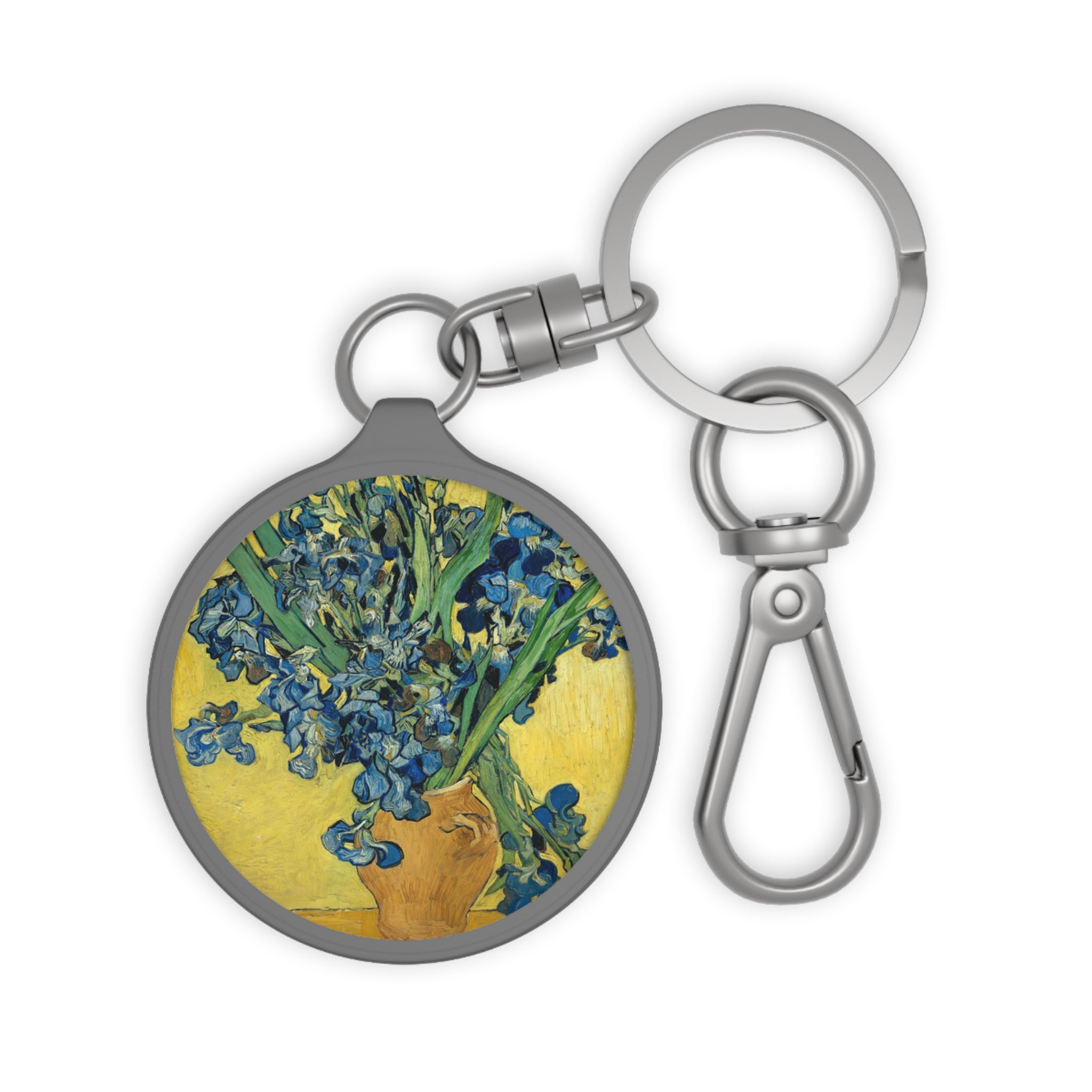 Vincent van Gogh - Vase With Irises Against A Yellow Background 1890 - Keyring Tag