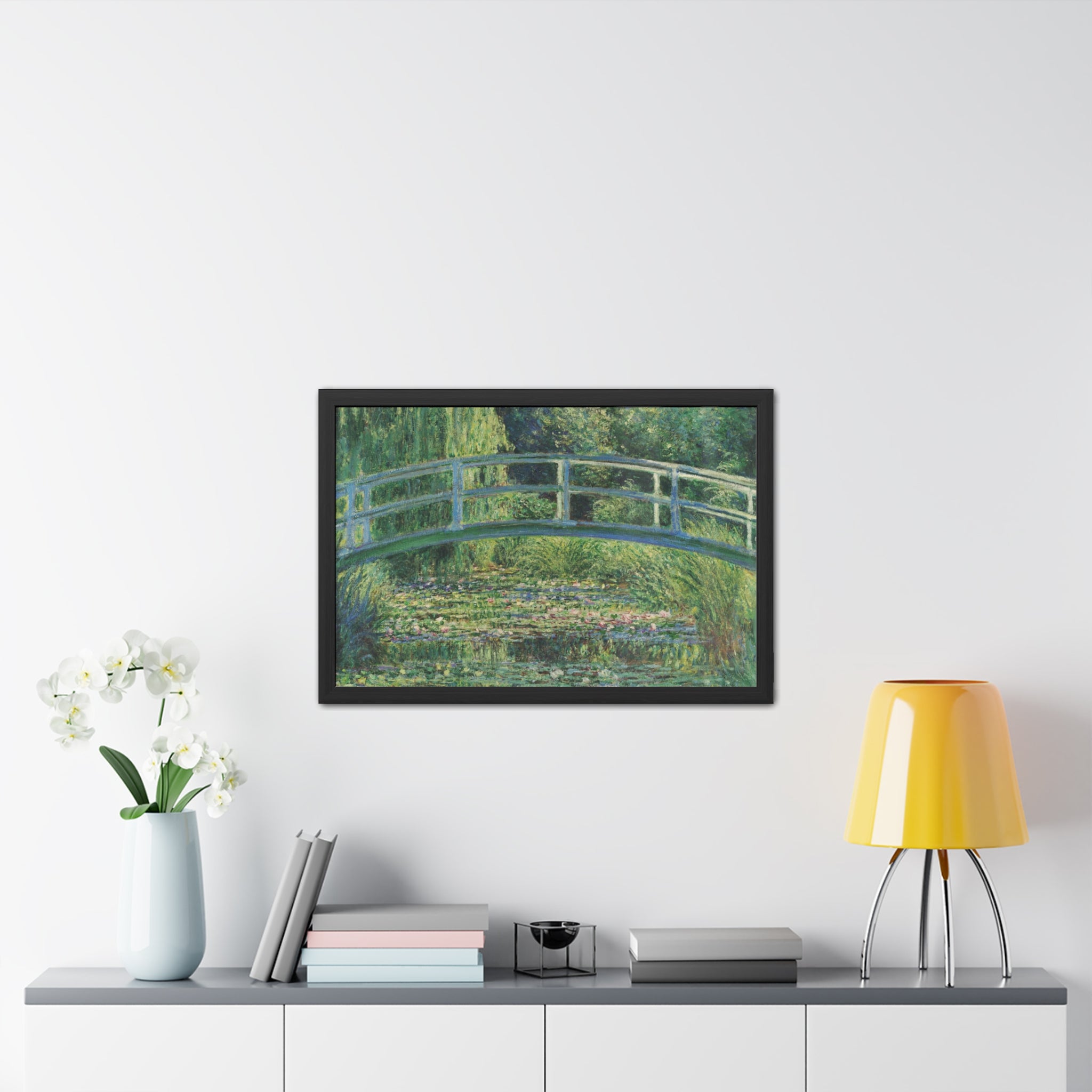 Claude Monet - Water Lilies and Japanese Bridge - Framed Posters