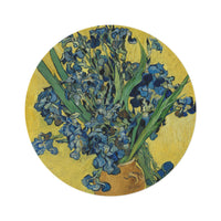 Vincent van Gogh - Vase With Irises Against A Yellow Background 1890 - Round Rug