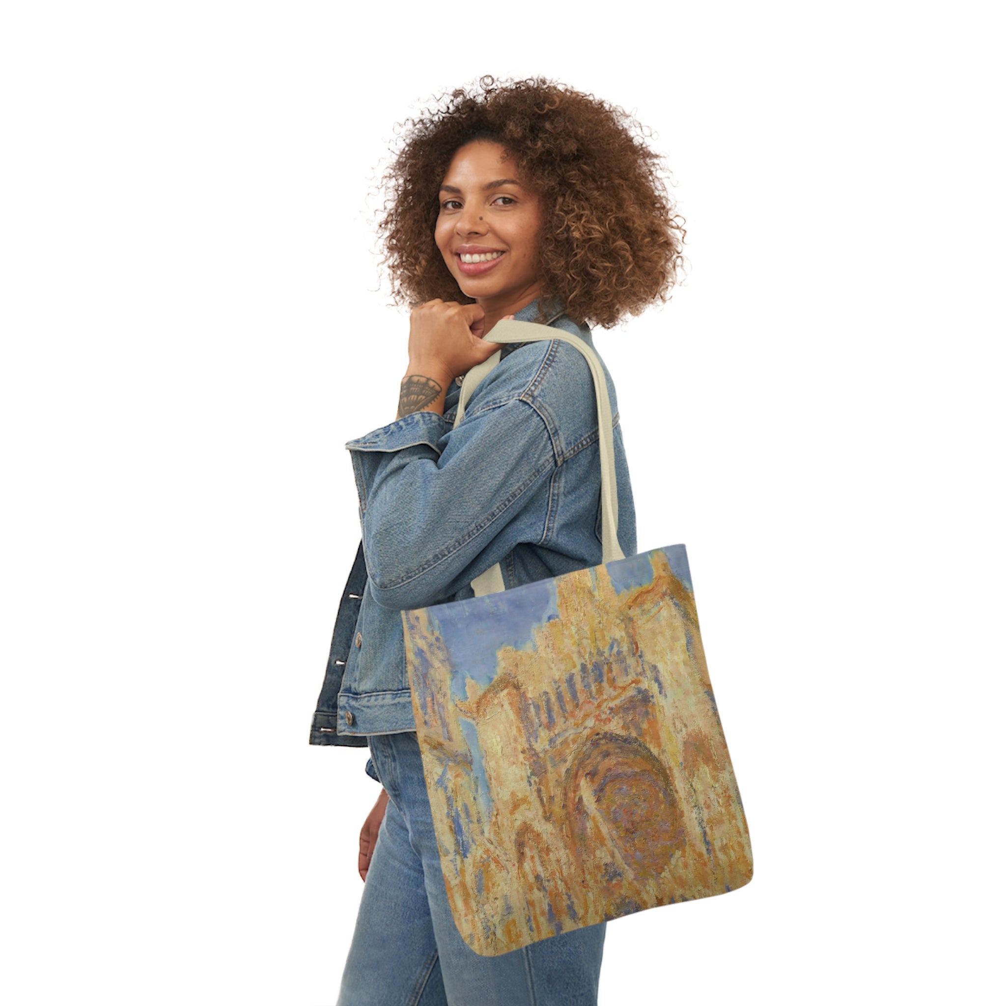 Claude Monet - Rouen Cathedral  -  Canvas Tote Bag, 5-Color Straps