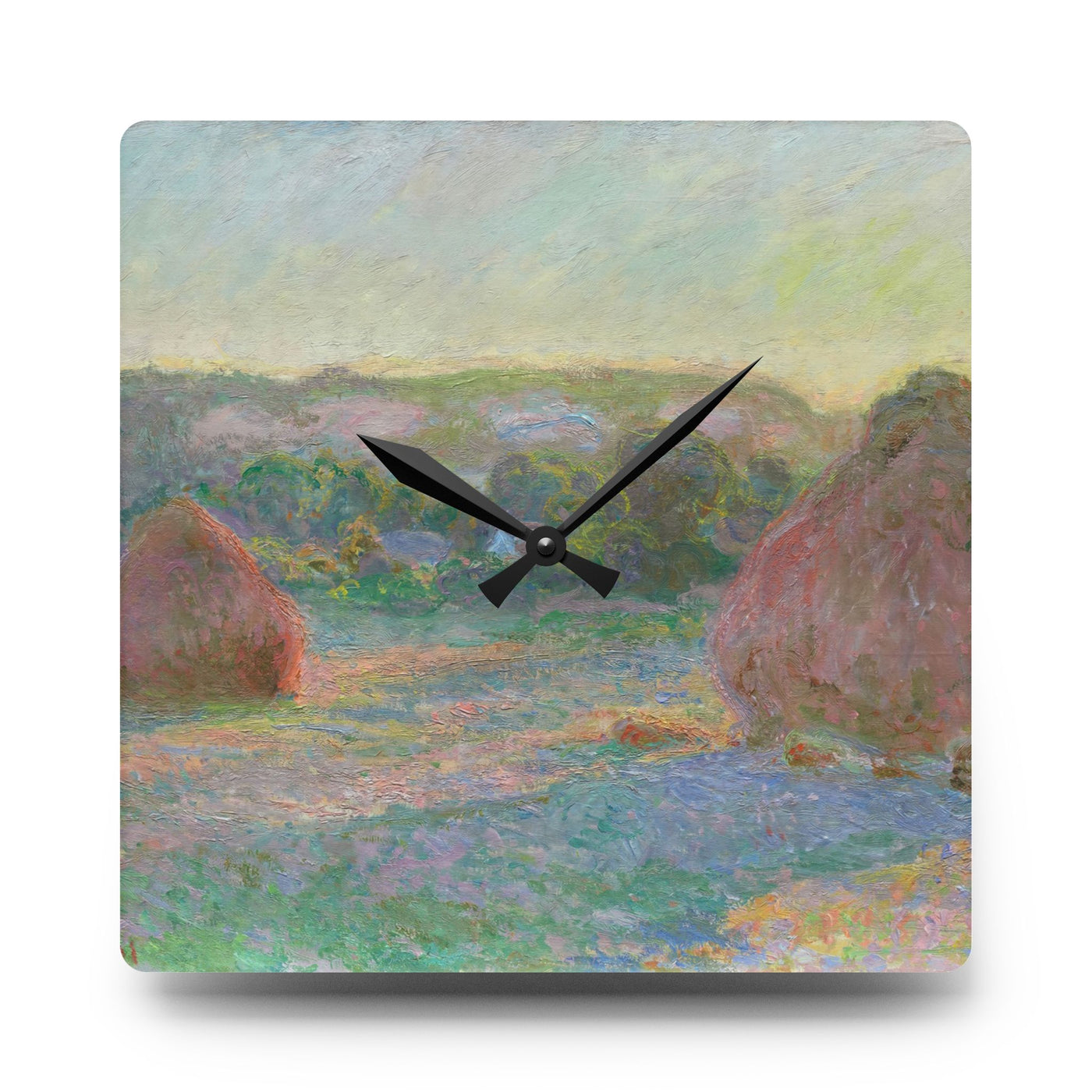 Claude Monet - Stacks of Wheat (End of Summer) - Acrylic Wall Clock