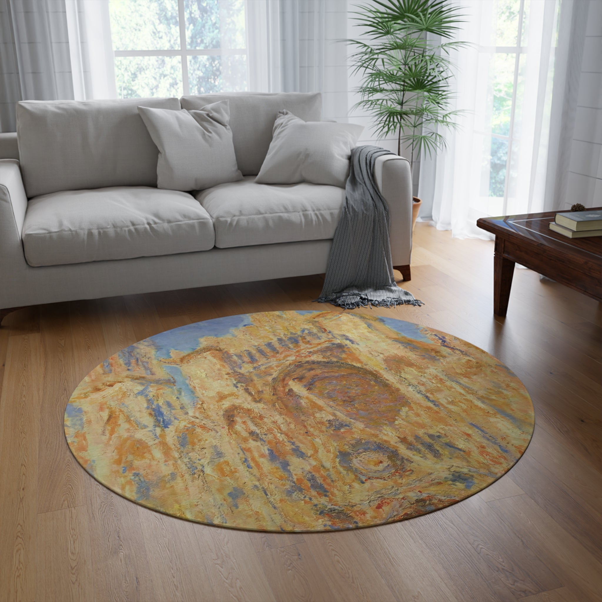 Claude Monet - Rouen Cathedral  -  Round Rug