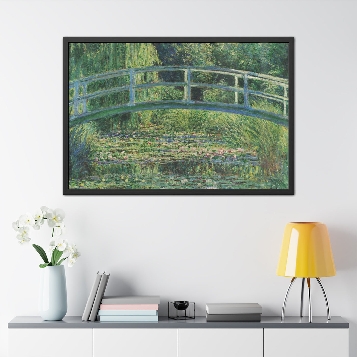 Claude Monet - Water Lilies and Japanese Bridge - Framed Posters