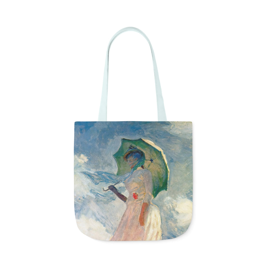 Claude Monet - Study Of A Figure Outdoors Woman With A Parasol - Canvas Tote Bag, 5-Color Straps