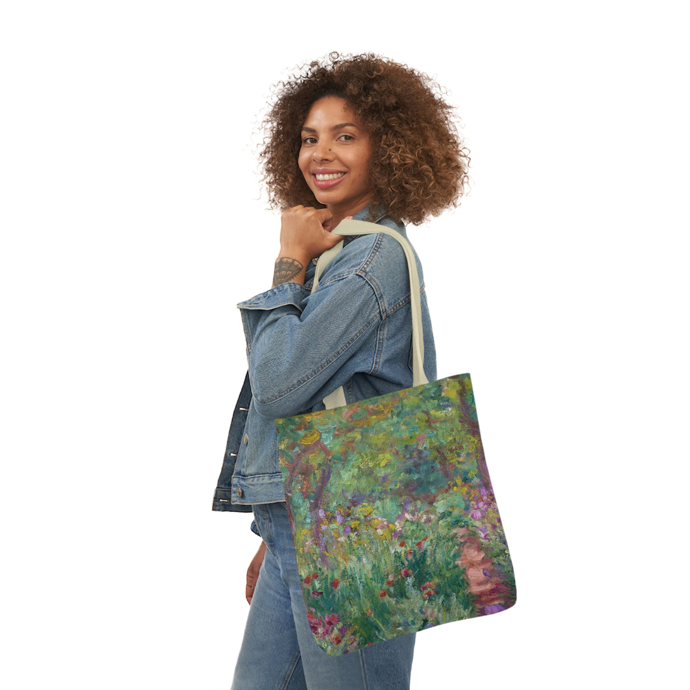 Claude Monet - The Artist's Garden at Giverny - Canvas Tote Bag, 5-Color Straps