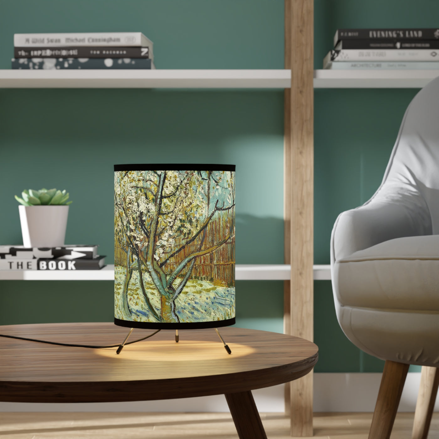 Vincent van Gogh - Peach Tree in Blossom, 1888 - Tripod Lamp with High-Res Printed Shade, US\CA plug