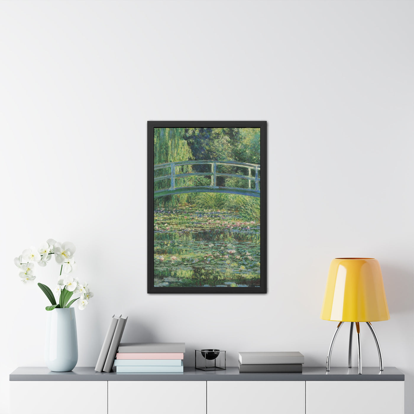 Claude Monet - Water Lilies and Japanese Bridge - Framed Posters