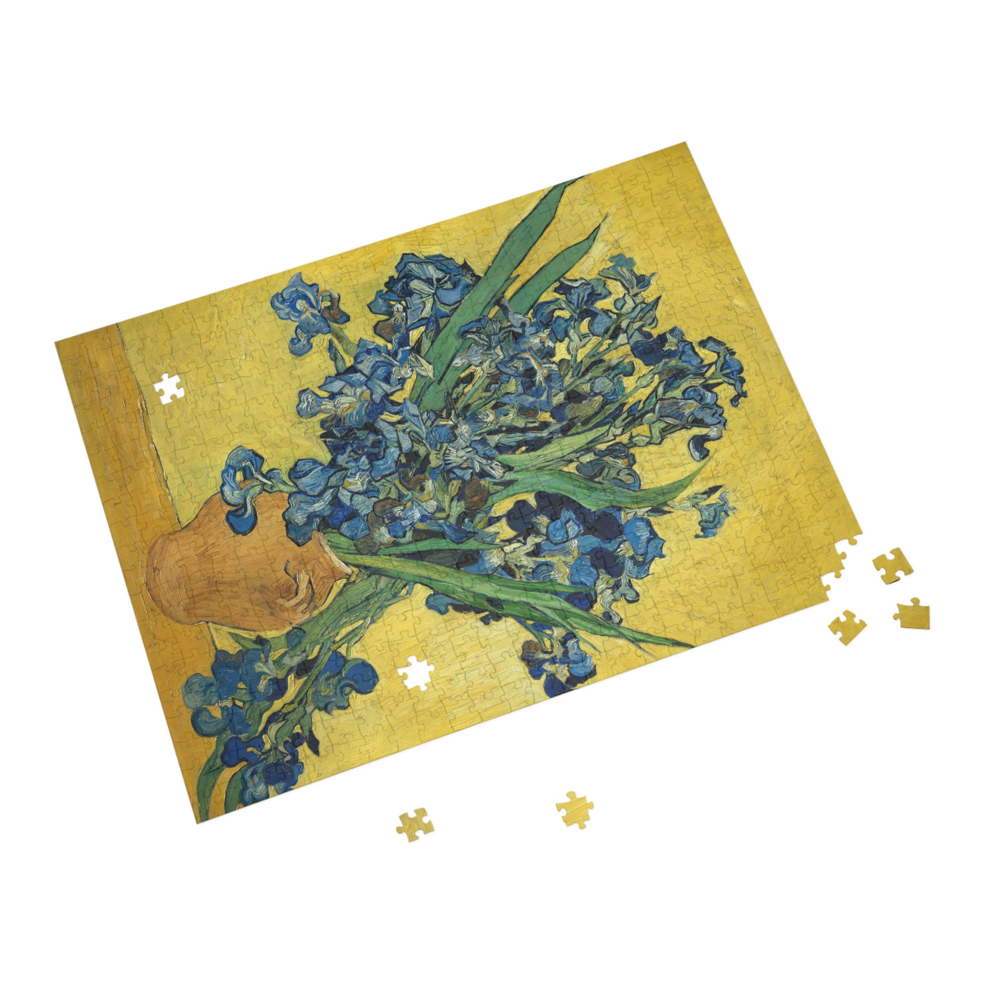 Vincent van Gogh - Vase With Irises Against A Yellow Background 1890 - Puzzle (96, 252, 500, 1000-Piece)