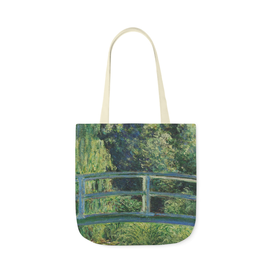 Claude Monet - Water Lilies and Japanese Bridge - Canvas Tote Bag, 5-Color Straps