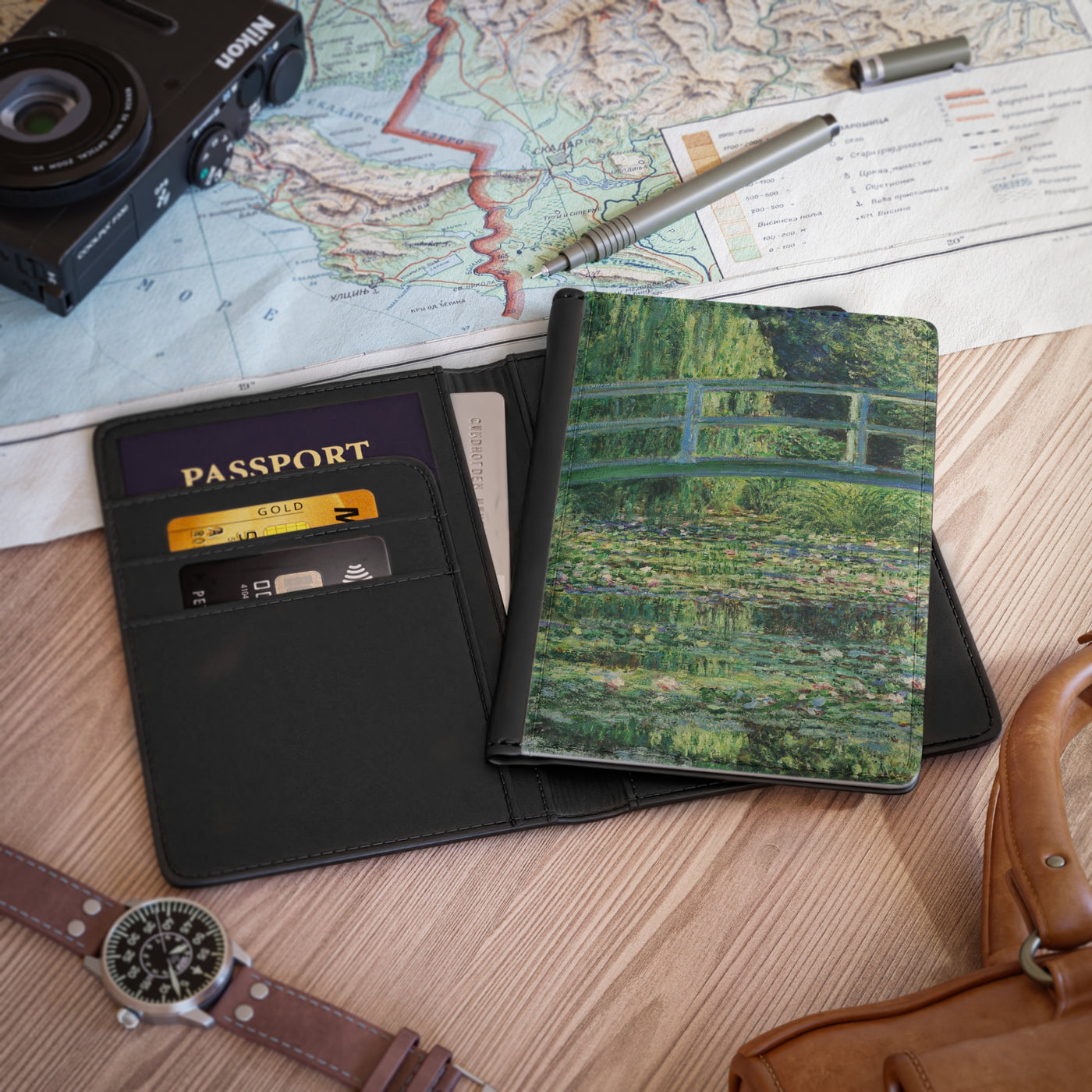 Claude Monet - Water Lilies and Japanese Bridge - Passport Cover