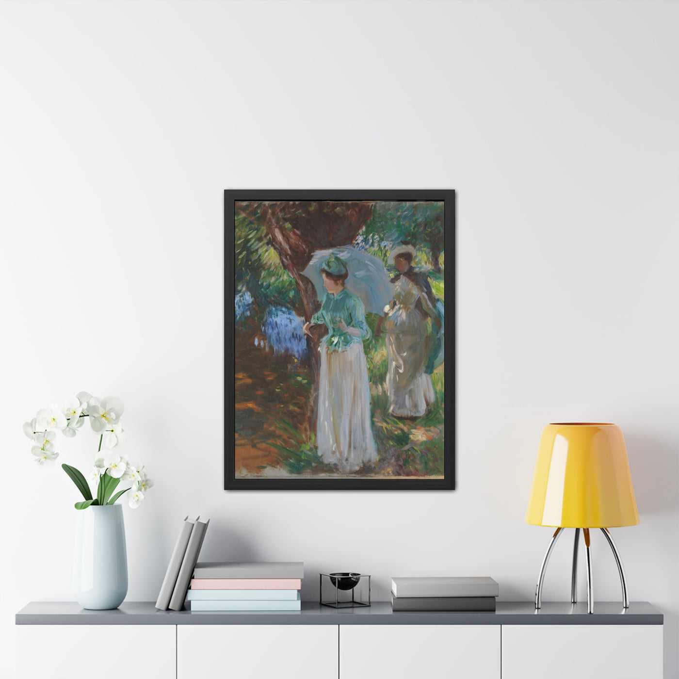 Claude Monet - Two Girls with Parasols at Fladbury - Framed Posters