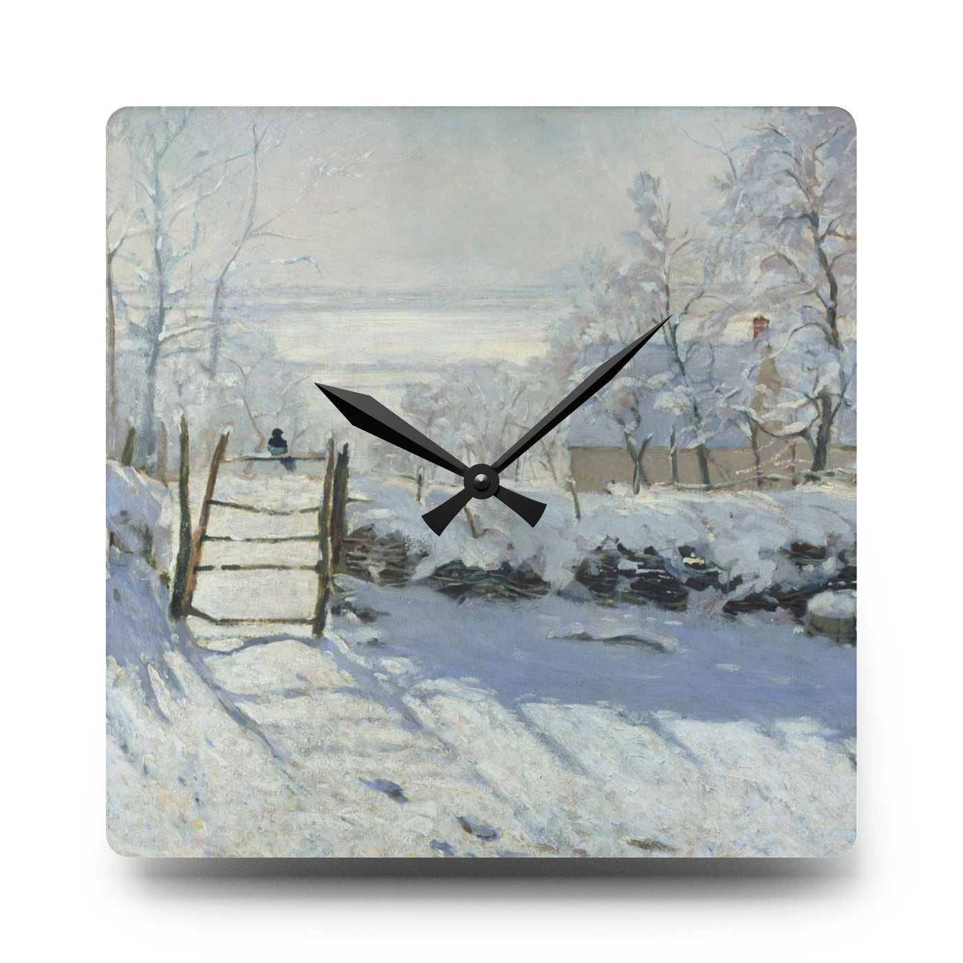 Claude Monet - The Magpie - Acrylic Wall Clock