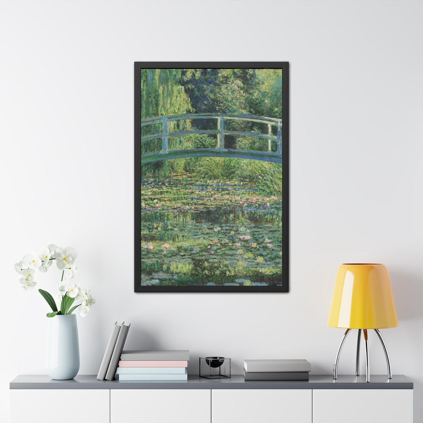 Claude Monet - Water Lilies and Japanese Bridge - Framed Posters