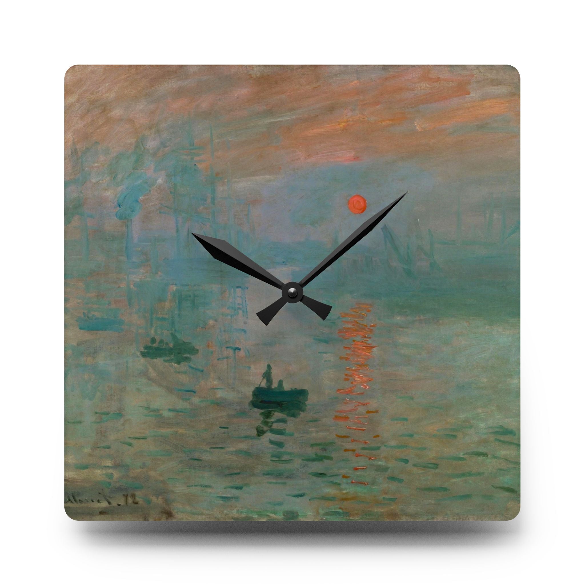 Claude Monet -Impression Sunrise- Acrylic Wall Clock