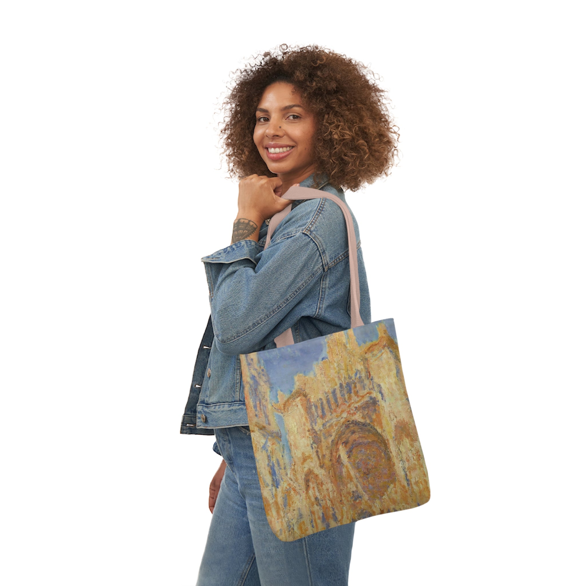 Claude Monet - Rouen Cathedral  -  Canvas Tote Bag, 5-Color Straps