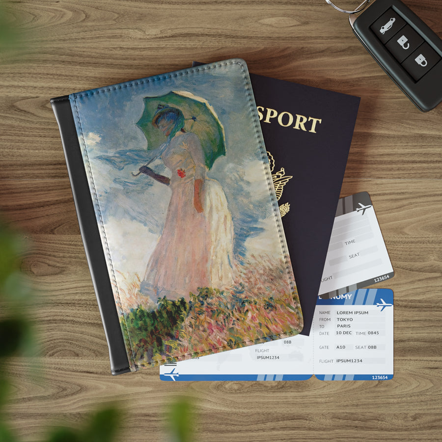 Claude Monet - Study Of A Figure Outdoors Woman With A Parasol - Passport Cover