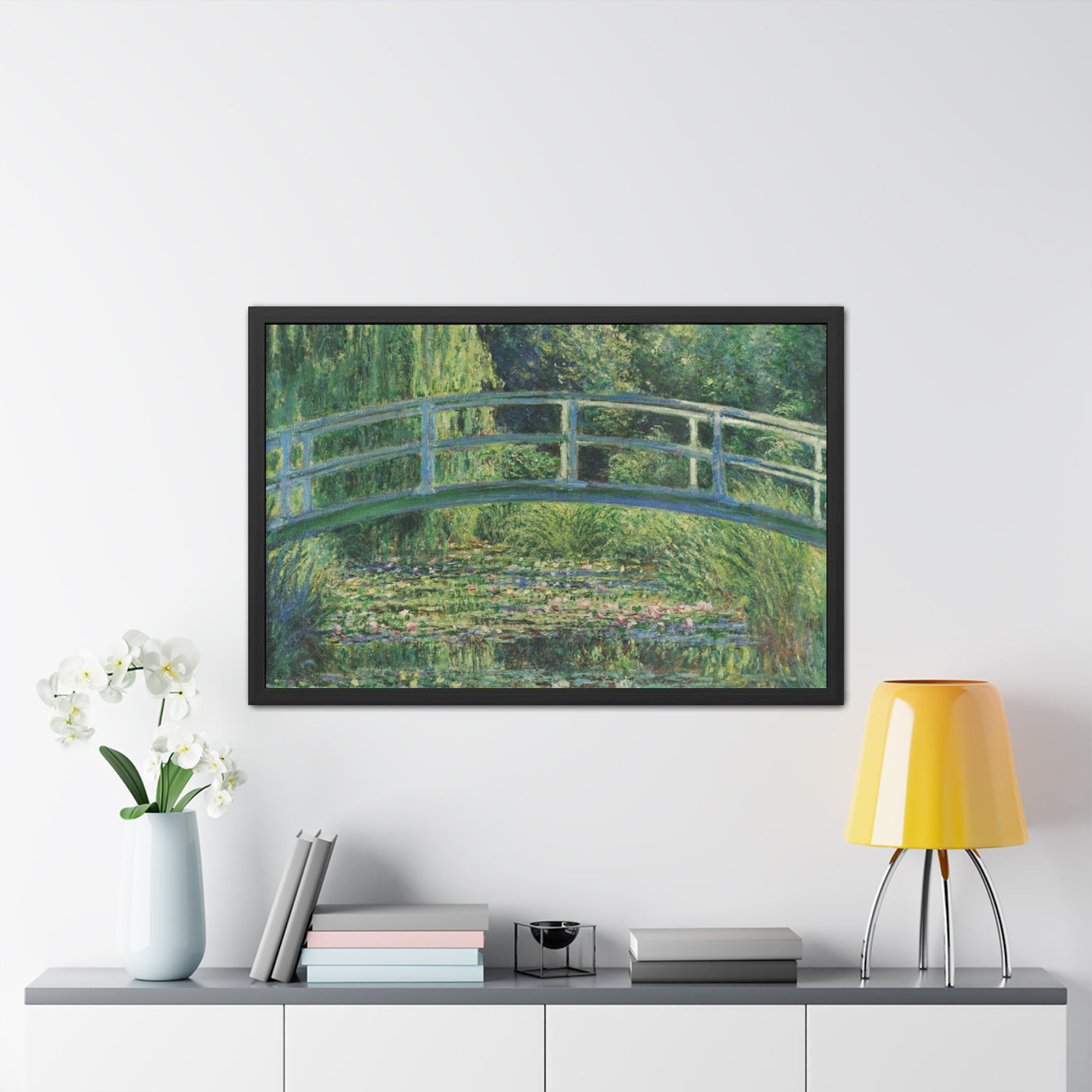 Claude Monet - Water Lilies and Japanese Bridge - Framed Posters