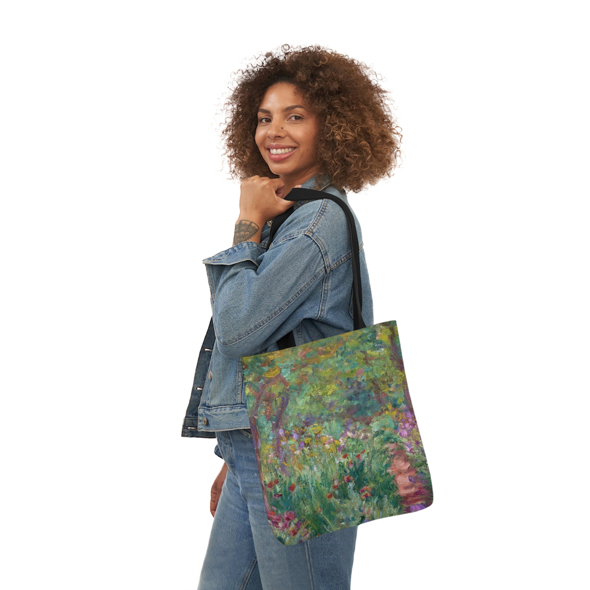 Claude Monet - The Artist's Garden at Giverny - Canvas Tote Bag, 5-Color Straps