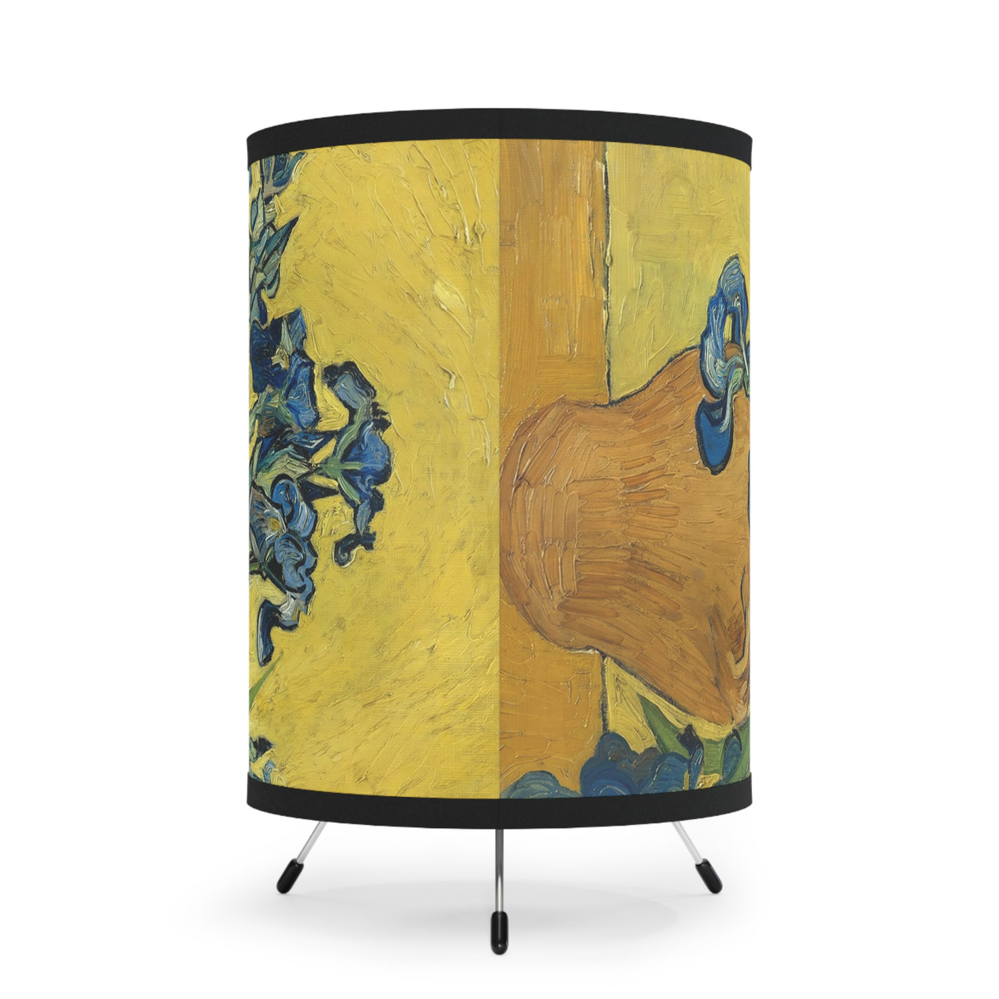 Vincent van Gogh - Vase With Irises Against A Yellow Background 1890 - Tripod Lamp with High-Res Printed Shade, US\CA plug