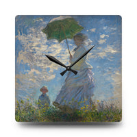 Claude Monet - Woman with a Parasol – Madame Monet and Her Son - Acrylic Wall Clock