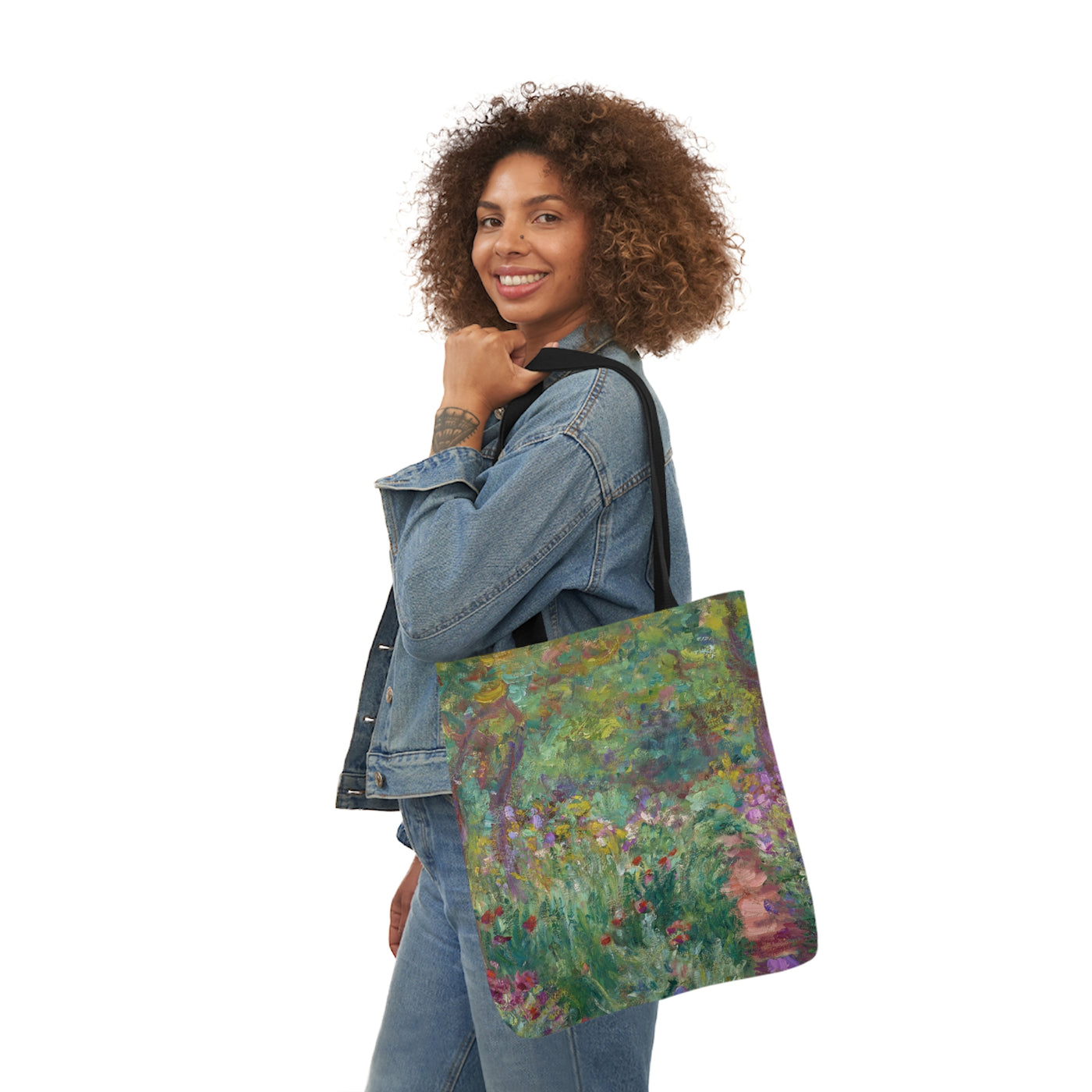 Claude Monet - The Artist's Garden at Giverny - Canvas Tote Bag, 5-Color Straps