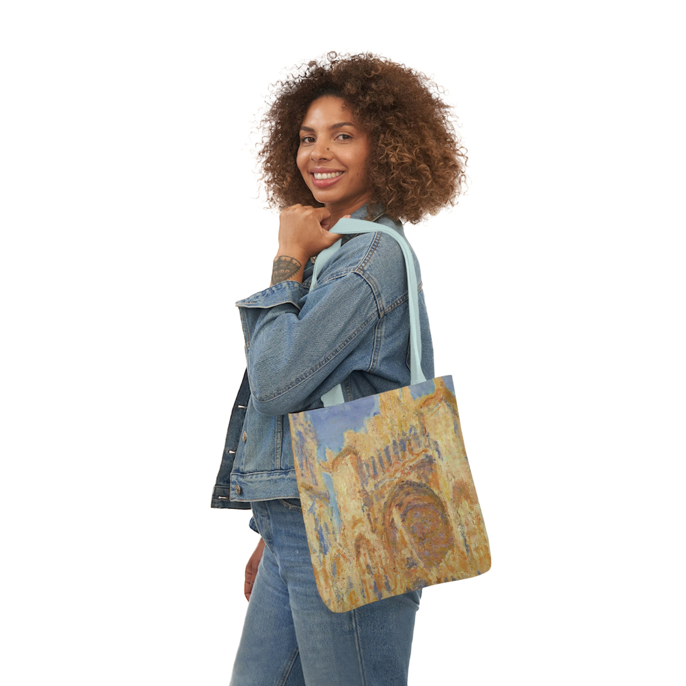 Claude Monet - Rouen Cathedral  -  Canvas Tote Bag, 5-Color Straps