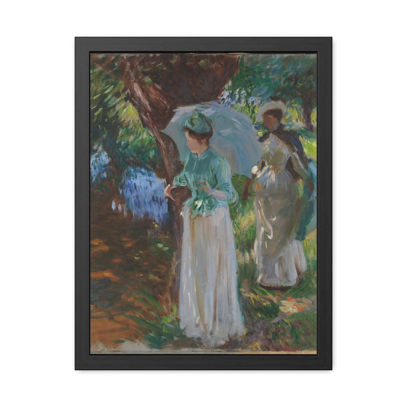 Claude Monet - Two Girls with Parasols at Fladbury - Framed Posters