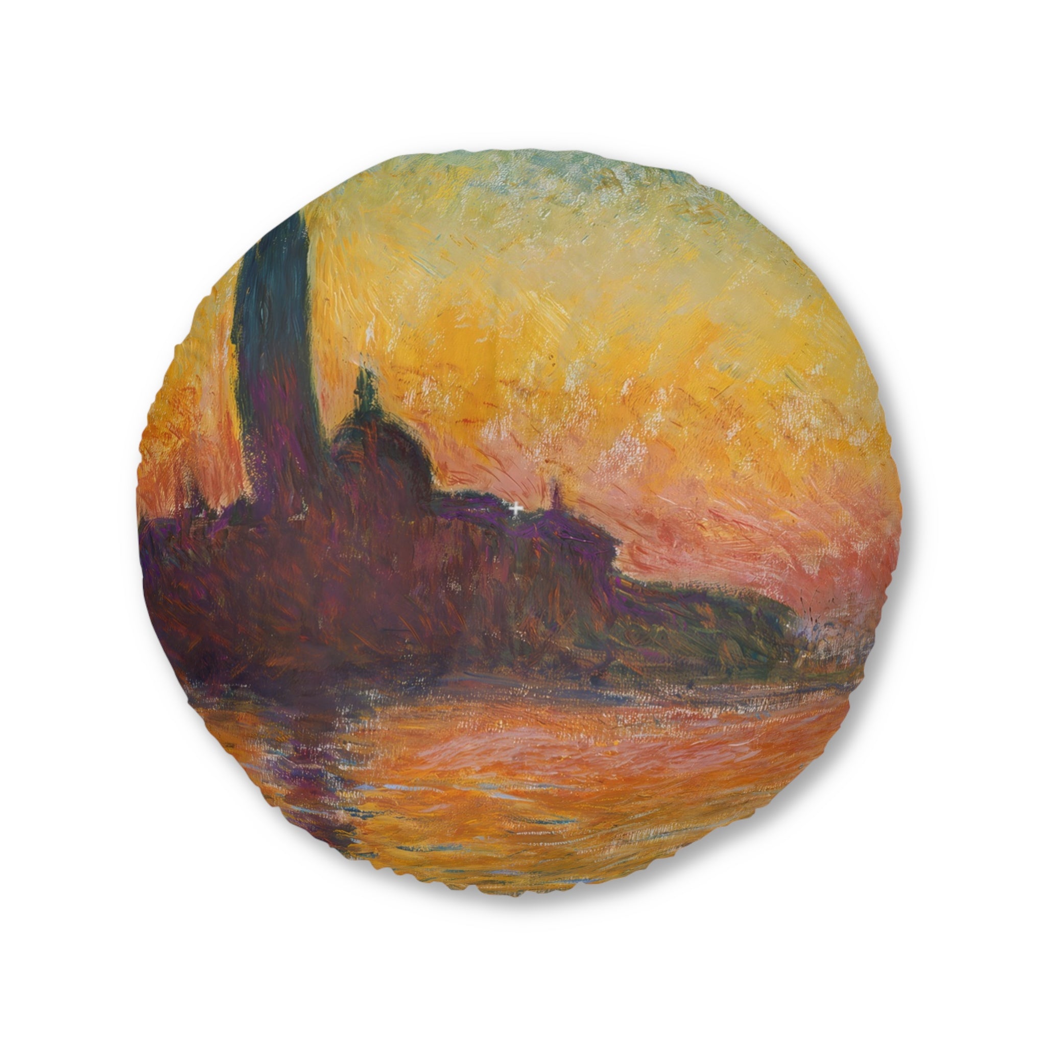 Claude Monet - San giorgio maggiore by twilight - Tufted Floor Pillow, Round