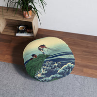 Katsushika Hokusai - Kajikazawa in Kai province - Tufted Floor Pillow, Round