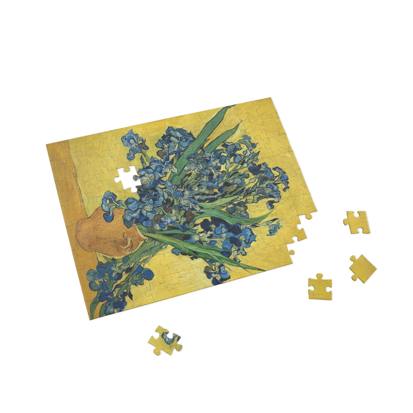 Vincent van Gogh - Vase With Irises Against A Yellow Background 1890 - Puzzle (96, 252, 500, 1000-Piece)