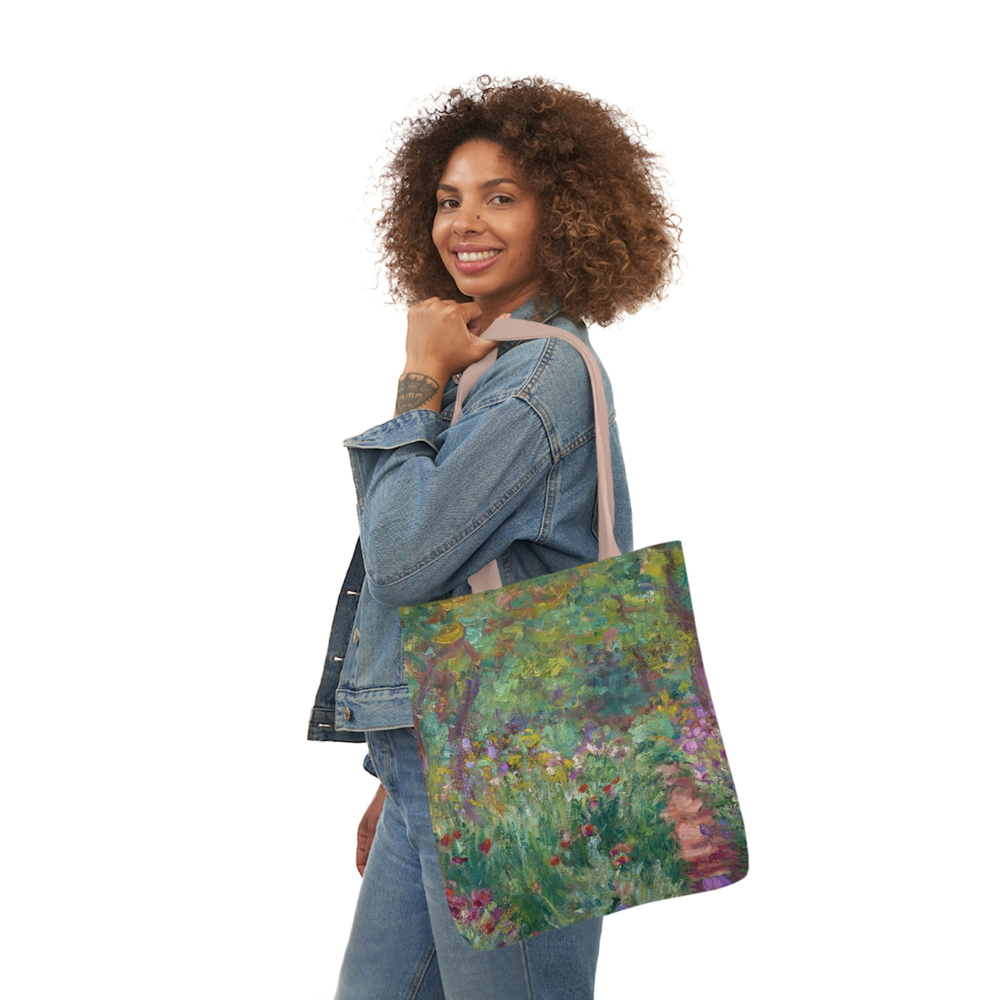 Claude Monet - The Artist's Garden at Giverny - Canvas Tote Bag, 5-Color Straps