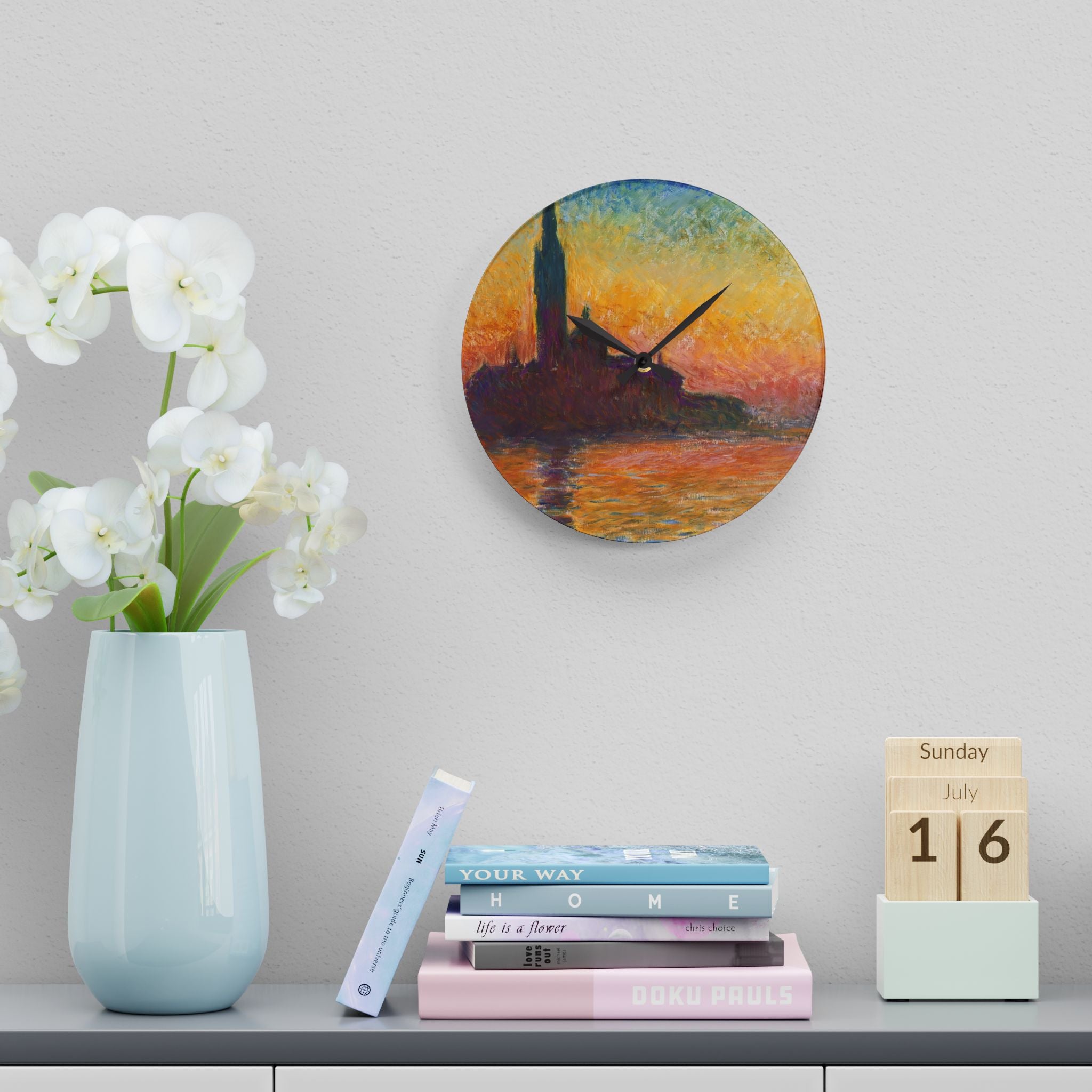 Claude Monet - San giorgio maggiore by twilight -  Acrylic Wall Clock