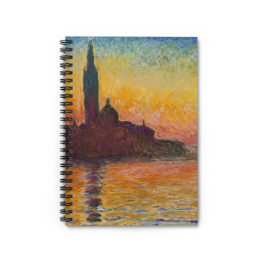 Claude Monet - San giorgio maggiore by twilight - Spiral Notebook - Ruled Line