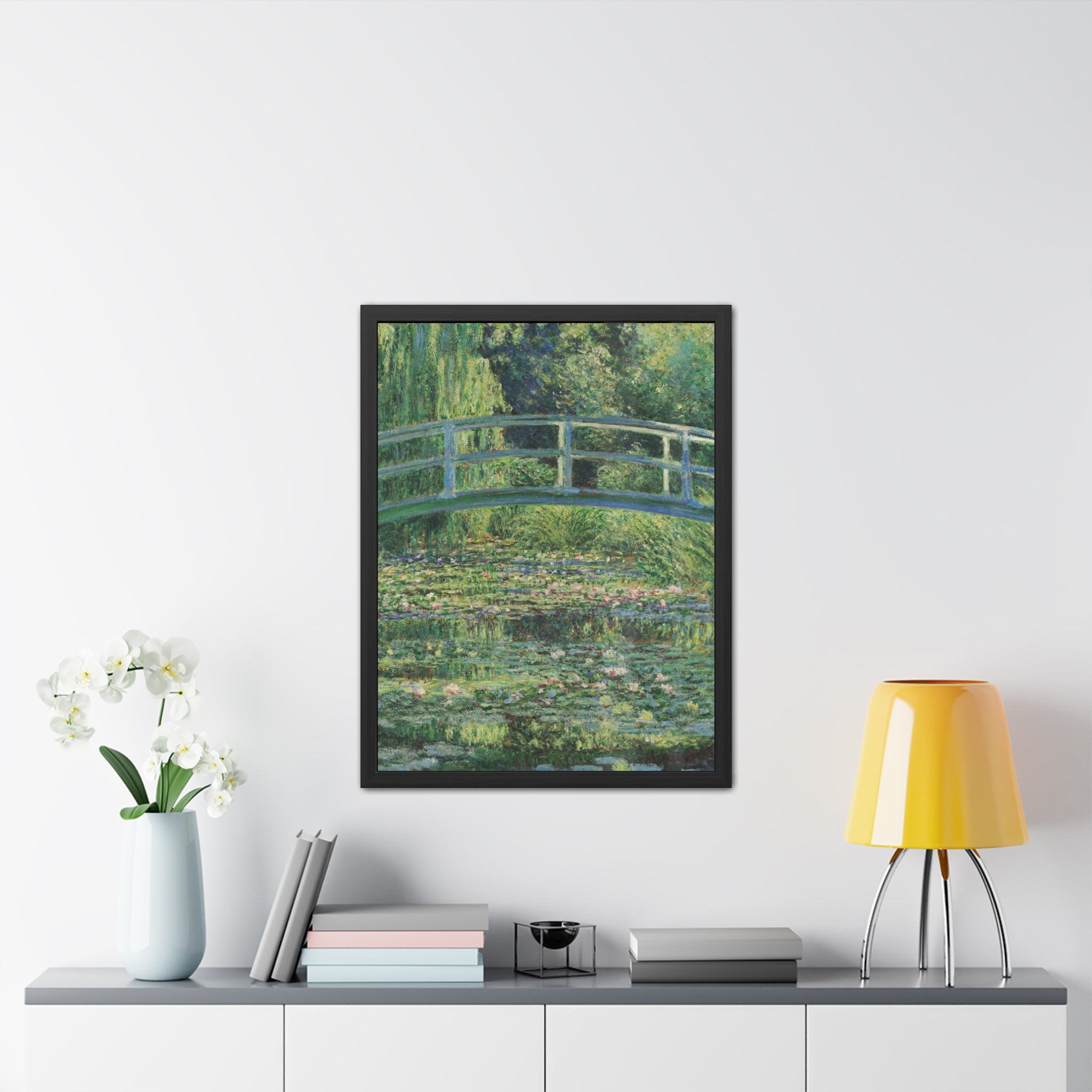 Claude Monet - Water Lilies and Japanese Bridge - Framed Posters