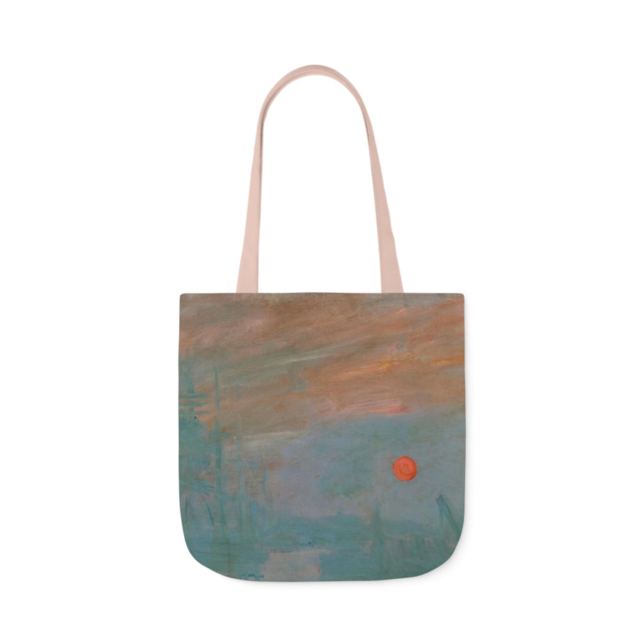 Claude Monet - Impression Sunrise - Canvas Tote Bag, 5-Color Straps