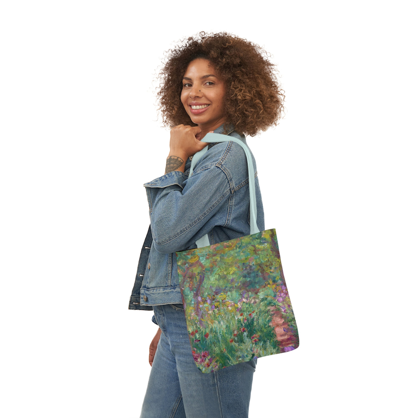 Claude Monet - The Artist's Garden at Giverny - Canvas Tote Bag, 5-Color Straps