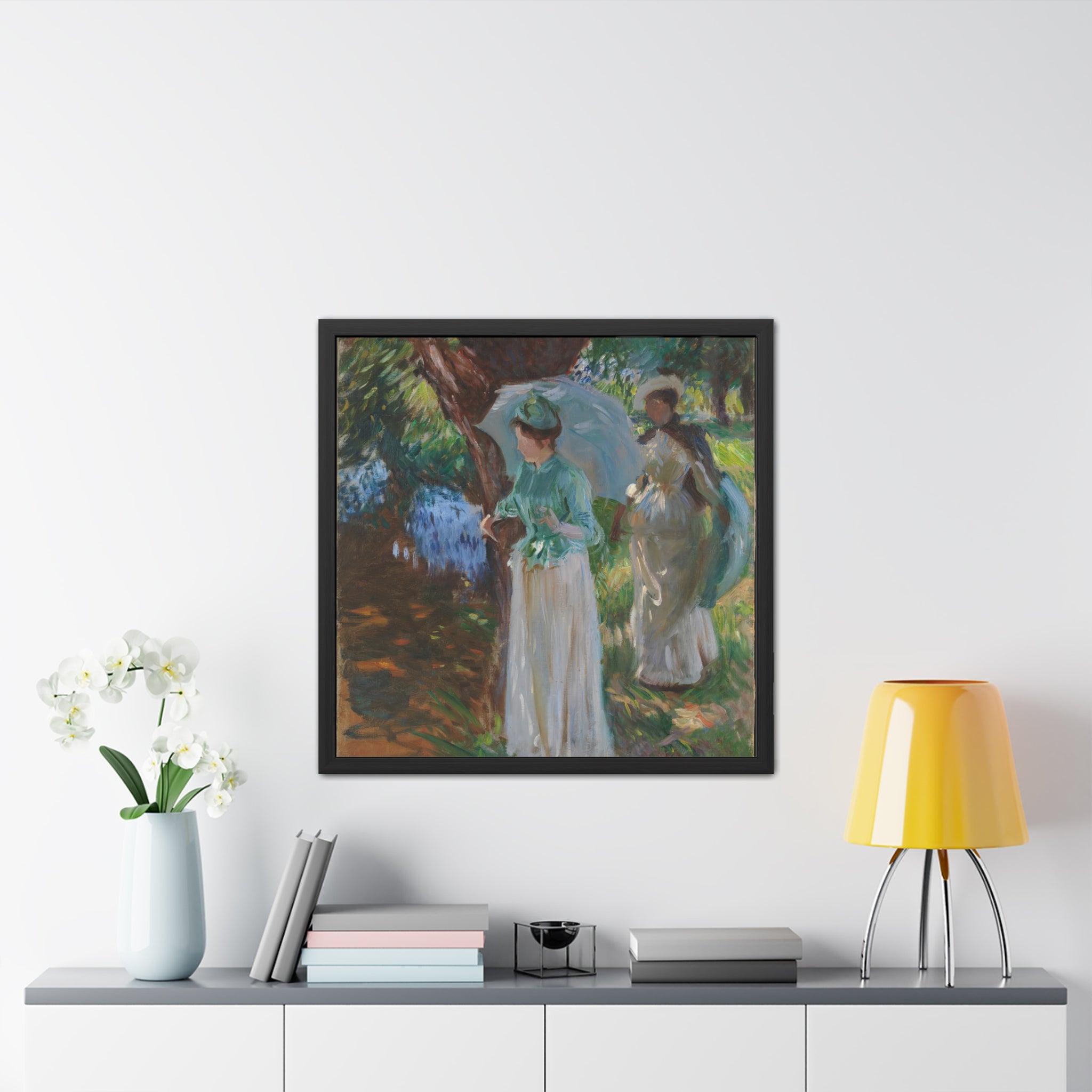 Claude Monet - Two Girls with Parasols at Fladbury - Framed Posters