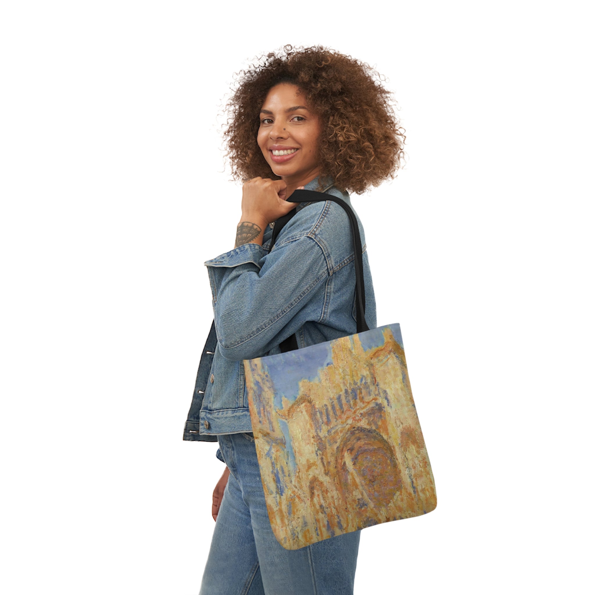 Claude Monet - Rouen Cathedral  -  Canvas Tote Bag, 5-Color Straps