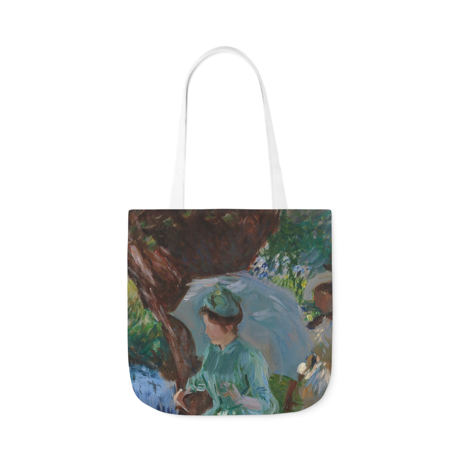 Claude Monet - Two Girls with Parasols at Fladbury - Canvas Tote Bag, 5-Color Straps