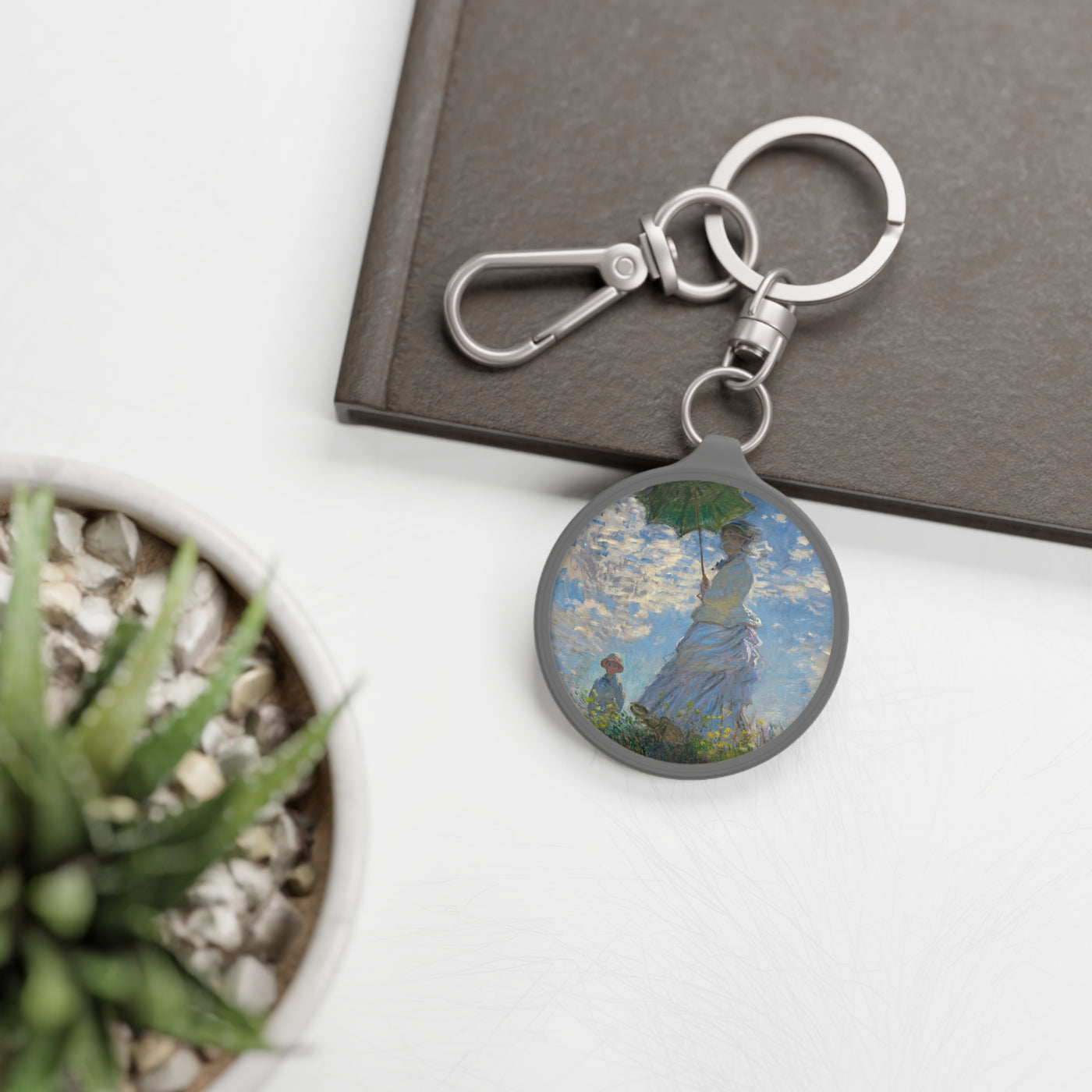 Claude Monet - Woman with a Parasol – Madame Monet and Her Son - Keyring Tag