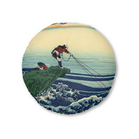 Katsushika Hokusai - Kajikazawa in Kai province - Tufted Floor Pillow, Round