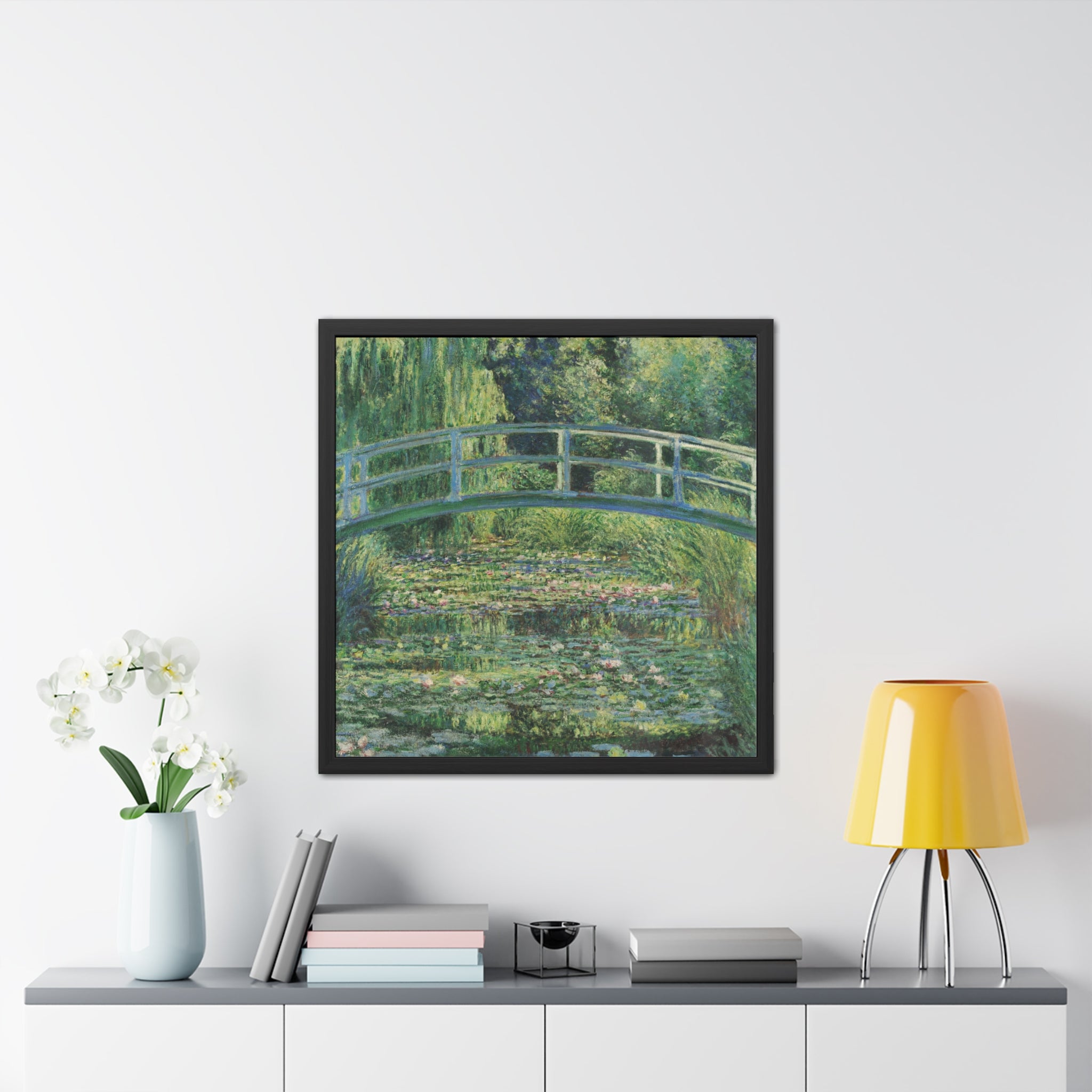 Claude Monet - Water Lilies and Japanese Bridge - Framed Posters