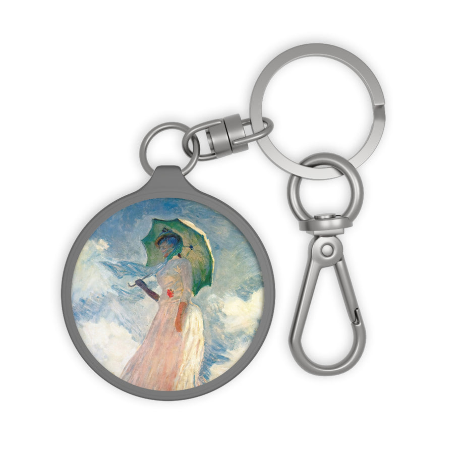 Claude Monet - Study Of A Figure Outdoors Woman With A Parasol -  Keyring Tag