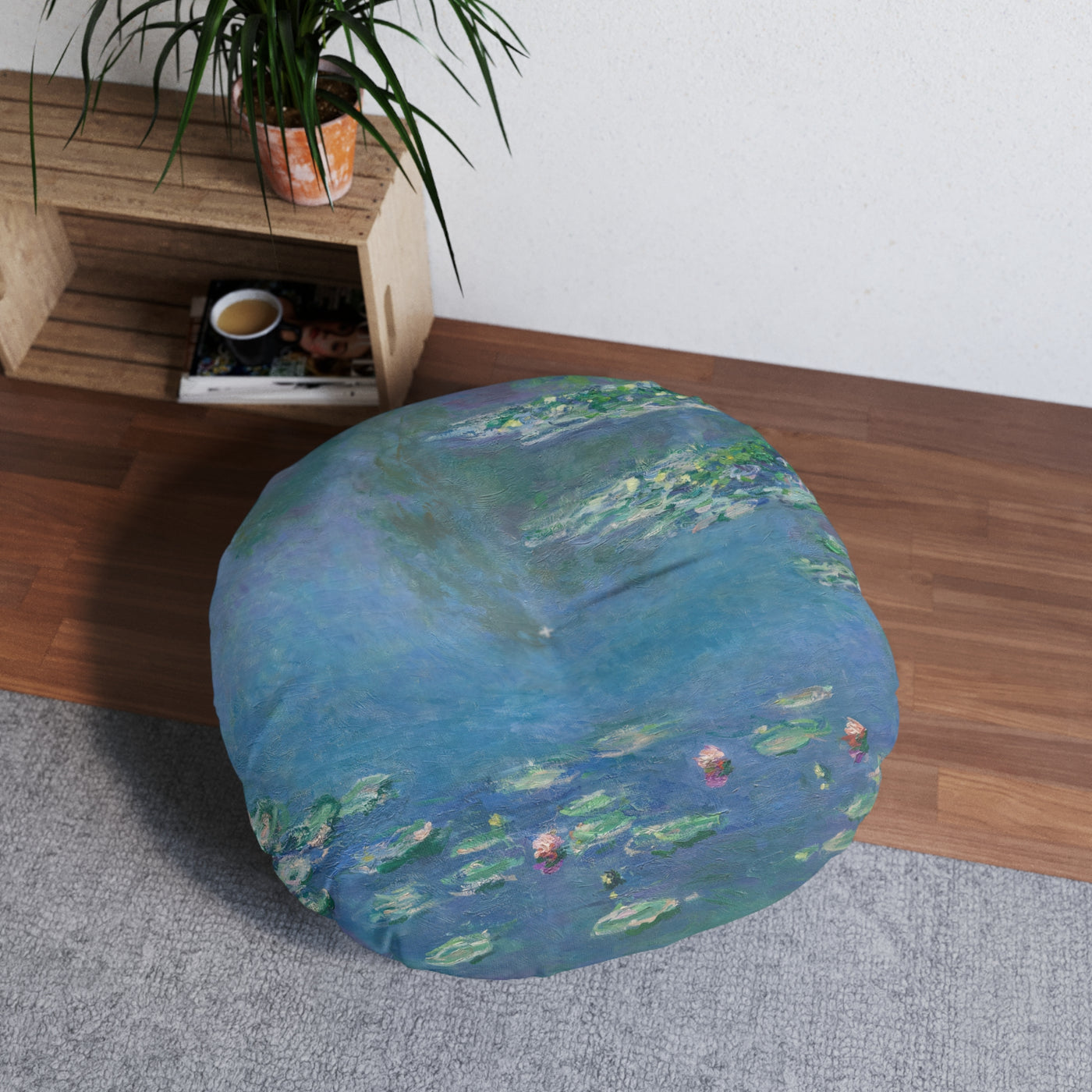 Claude Monet - Water Lilies - 1906, Ryerson - Tufted Floor Pillow, Round