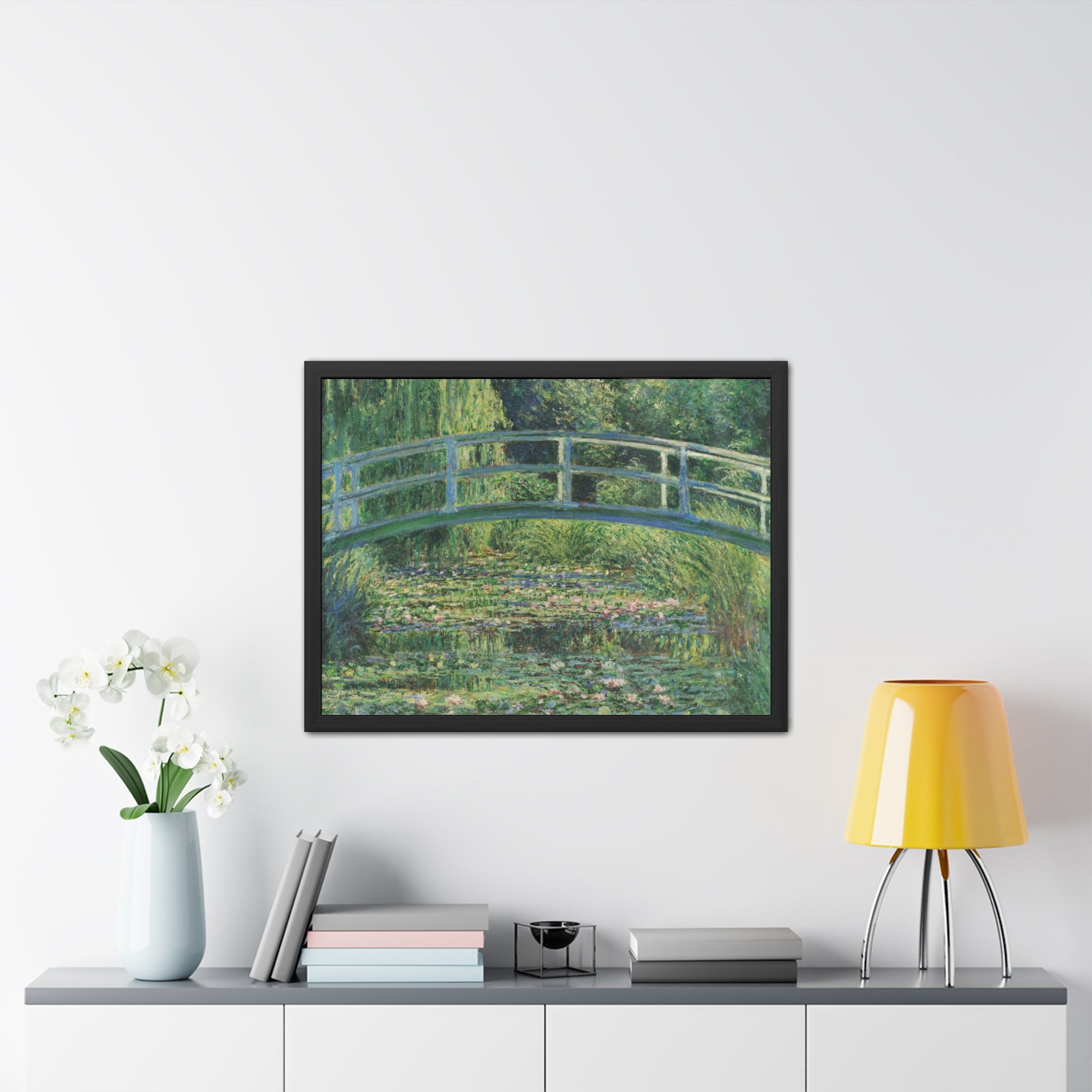 Claude Monet - Water Lilies and Japanese Bridge - Framed Posters