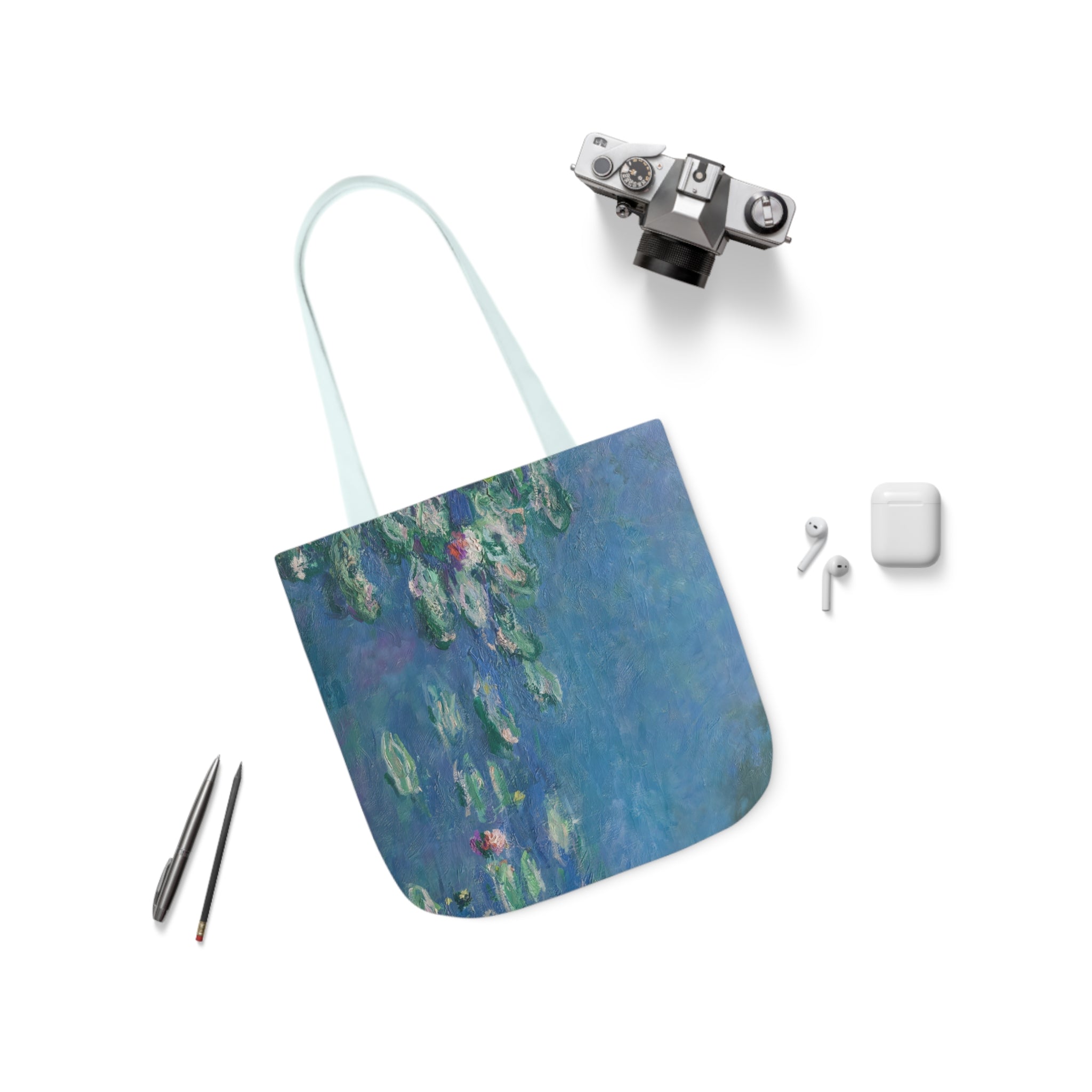 Claude Monet - Water Lilies - 1906, Ryerson - Canvas Tote Bag, 5-Color Straps