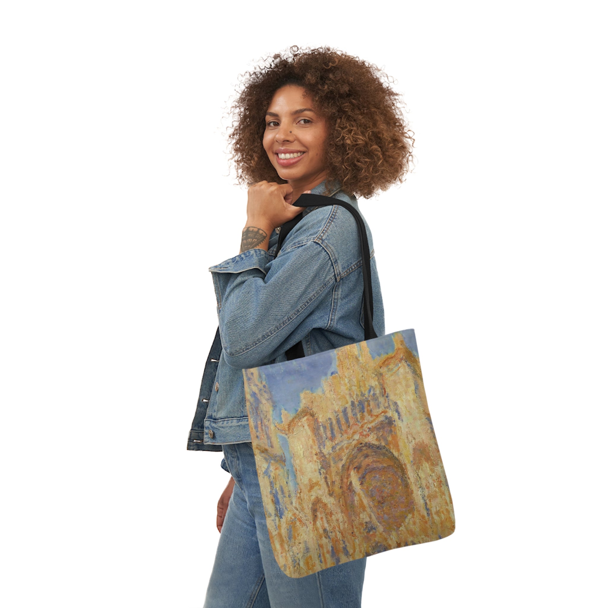 Claude Monet - Rouen Cathedral  -  Canvas Tote Bag, 5-Color Straps